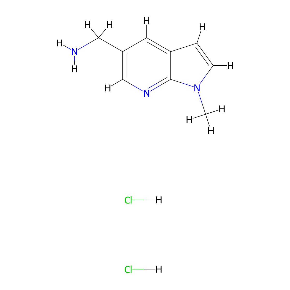 (1-Methyl-1H-pyrrolo[2,3-b]pyridin-5-yl)methanamine dihydrochloride molecular structure, CAS 2940947-97-5