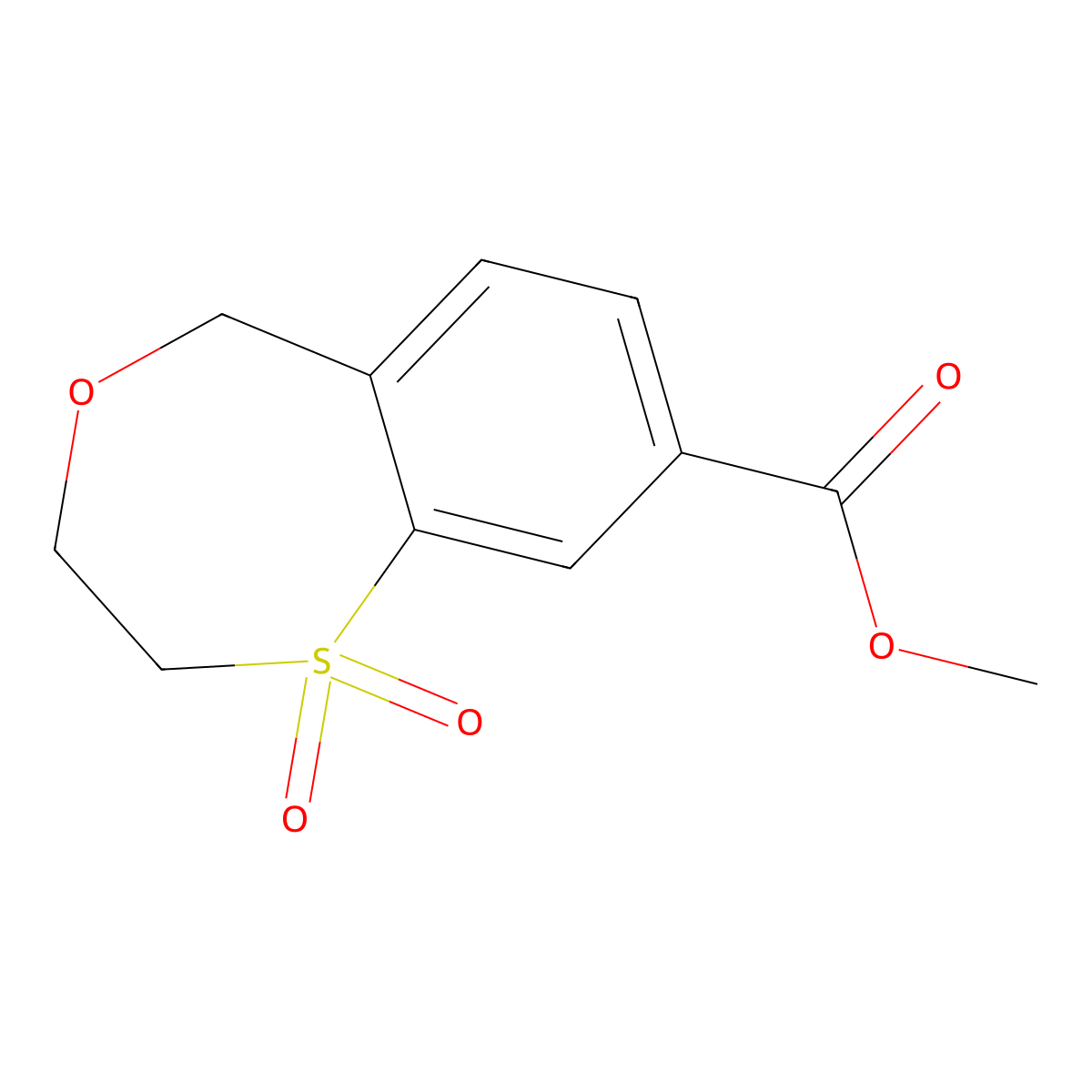 Methyl 1,1-dioxo-3,5-dihydro-2H-4,1benzoxathiepine-8-carboxylate molecular structure, CAS 2940948-09-2