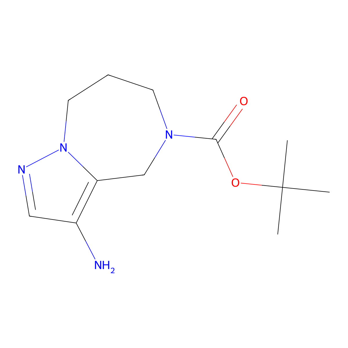 tert-butyl 3-amino-4H,5H,6H,7H,8H-pyrazolo[1,5-a][1,4]diazepine-5-carboxylate molecular structure, CAS 2940948-17-2