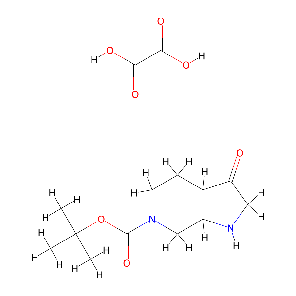 tert-butyl 3-oxo-2,3a,4,5,7,7a-hexahydro-1H-pyrrolo[2,3-c]pyridine-6-carboxylate;oxalic acid molecular structure, CAS 2940948-60-5