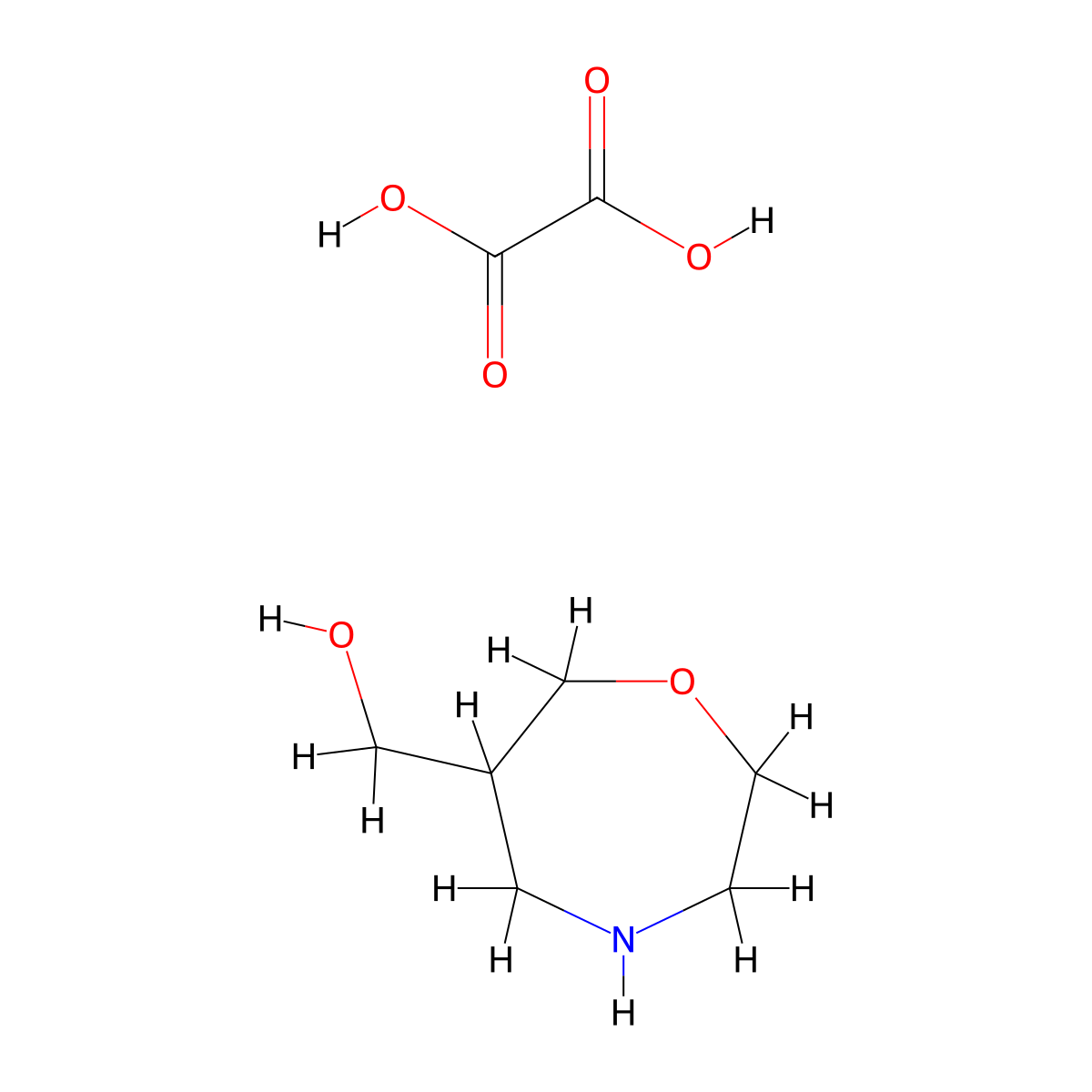 Oxalic acid;1,4-oxazepan-6-ylmethanol molecular structure, CAS 2940948-75-2