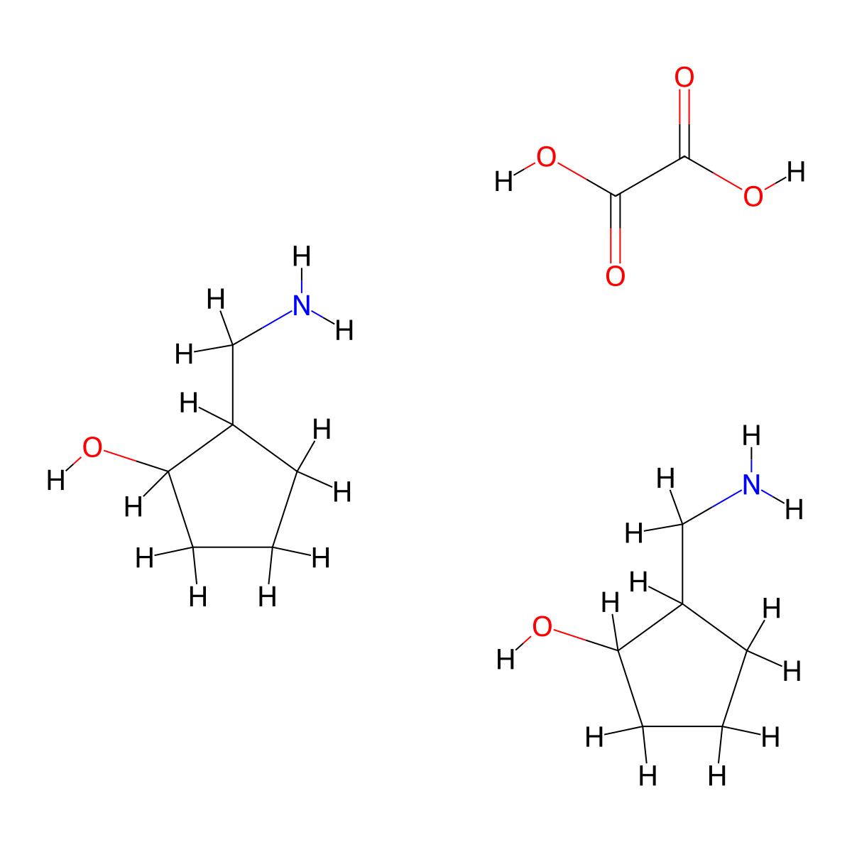 2-(Aminomethyl)cyclopentanol;hemi(oxalic acid) molecular structure, CAS 2940948-94-5