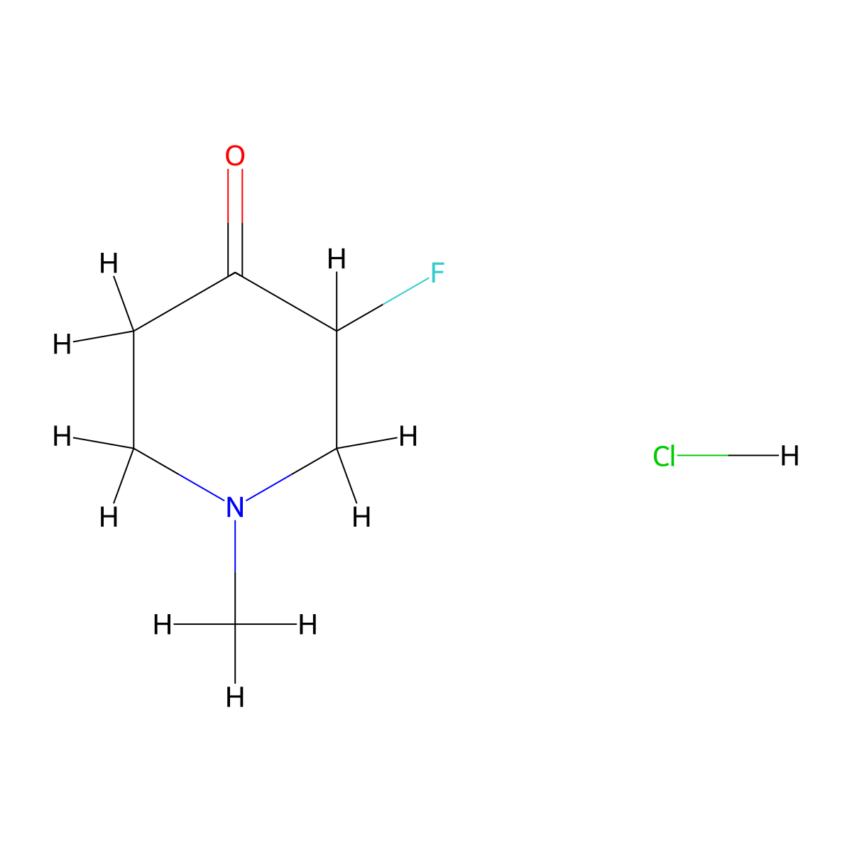 3-Fluoro-1-methyl-piperidin-4-one;hydrochloride molecular structure, CAS 2940949-14-2