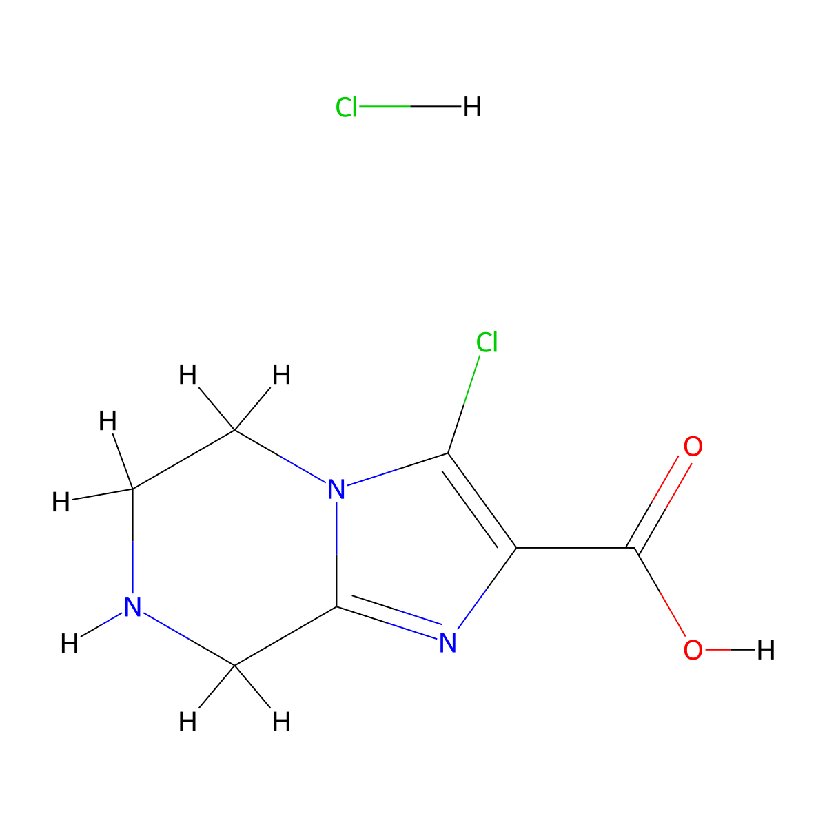 3-Chloro-5,6,7,8-tetrahydroimidazo[1,2-a]pyrazine-2-carboxylic acid;hydrochloride molecular structure, CAS 2940949-29-9