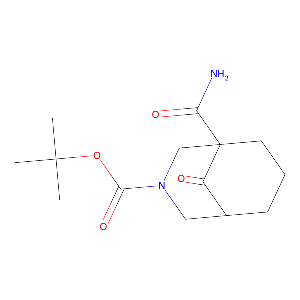 Tert-butyl 1-carbamoyl-9-oxo-3-azabicyclo[3.3.1]nonane-3-carboxylate molecular structure, CAS 2940950-00-3