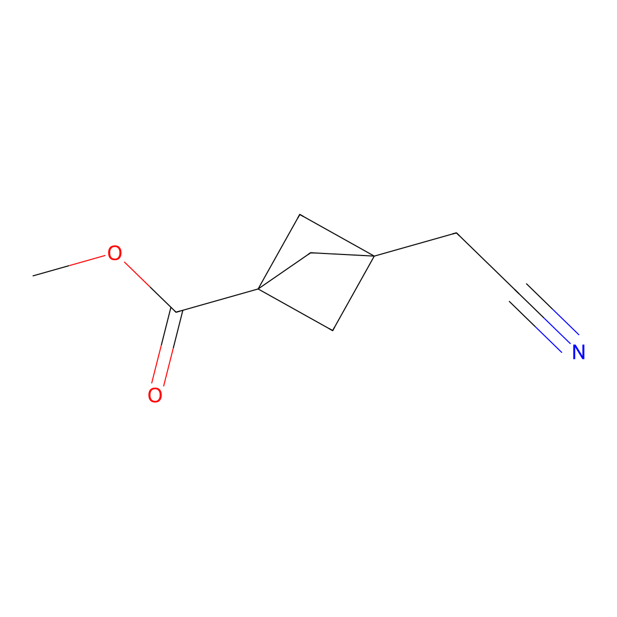 Methyl 3-(cyanomethyl)bicyclo[1.1.1]pentane-1-carboxylate molecular structure, CAS 2940950-03-6