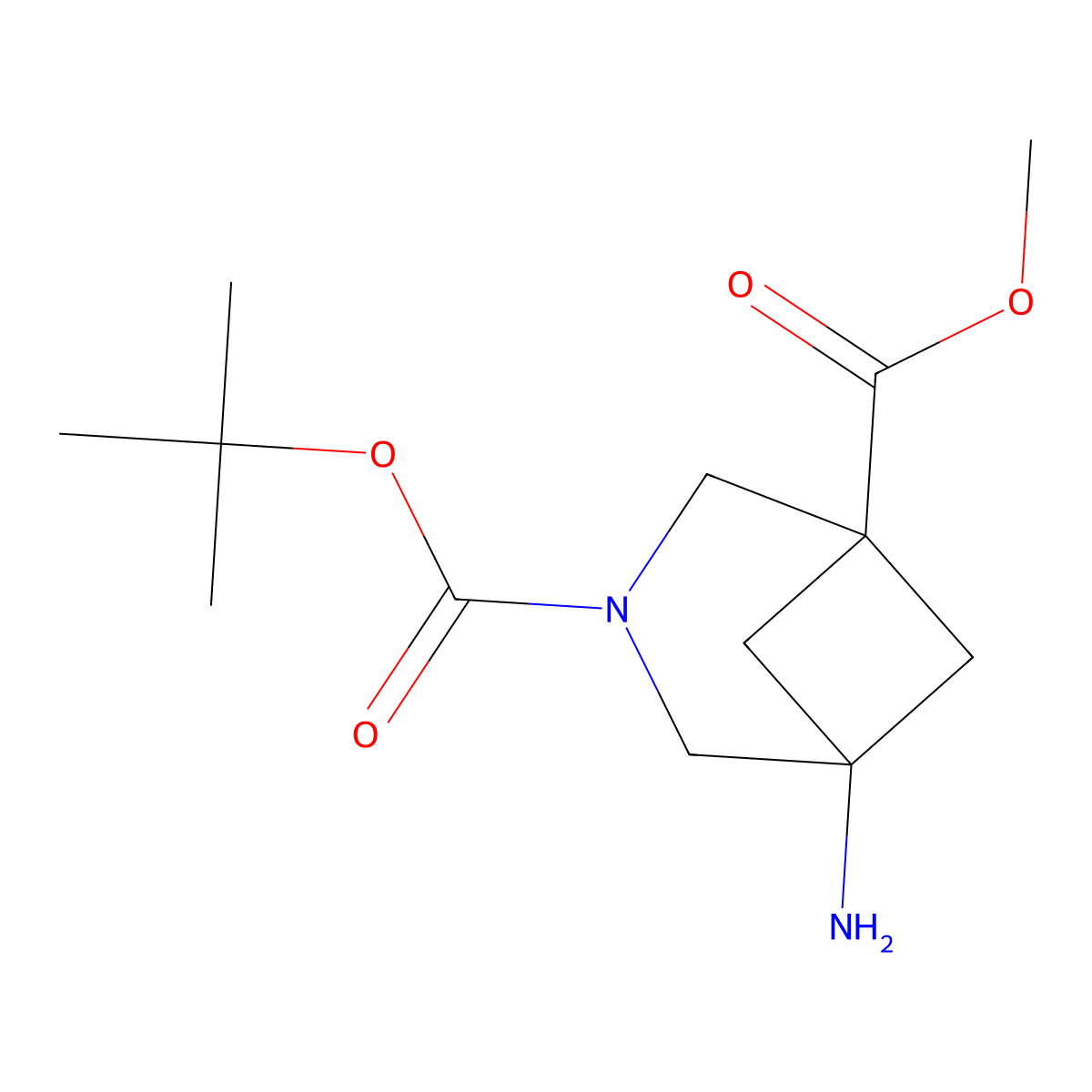 3-Tert-butyl 1-methyl 5-amino-3-azabicyclo[3.1.1]heptane-1,3-dicarboxylate molecular structure, CAS 2940950-06-9