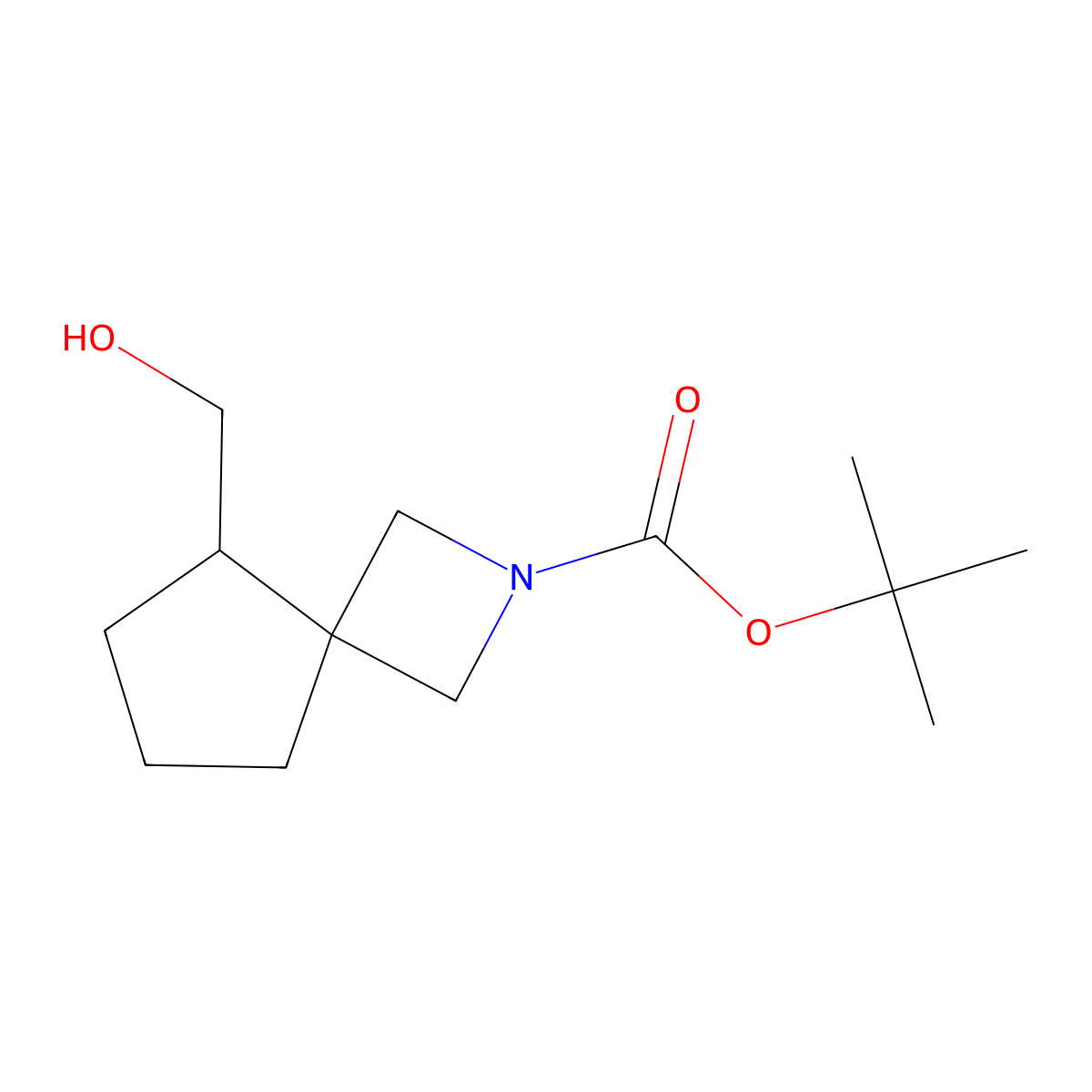 Tert-butyl 5-(hydroxymethyl)-2-azaspiro[3.4]octane-2-carboxylate molecular structure, CAS 2940950-77-4