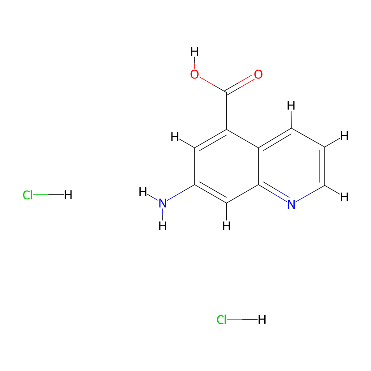 7-Aminoquinoline-5-carboxylic acid;dihydrochloride molecular structure, CAS 2940951-90-4