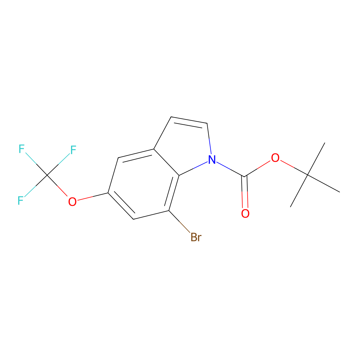 Tert-butyl 7-bromo-5-(trifluoromethoxy)indole-1-carboxylate molecular structure, CAS 2940951-92-6