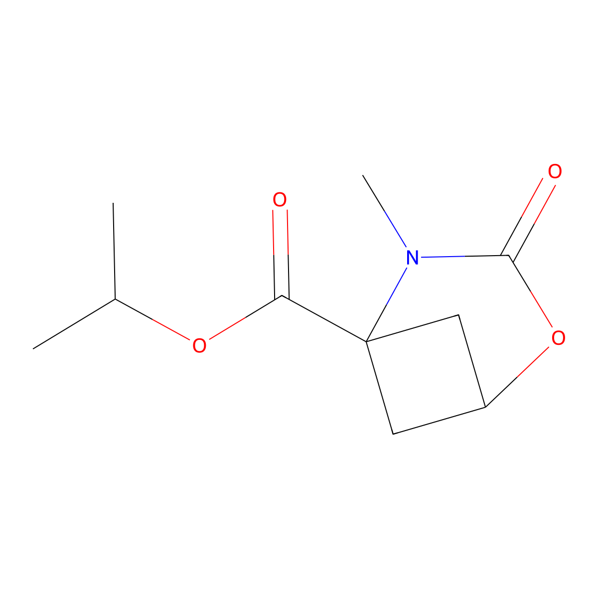 Isopropyl 4-methyl-3-oxo-2-oxa-4-azabicyclo[3.1.1]heptane-5-carboxylate molecular structure, CAS 2940952-18-9
