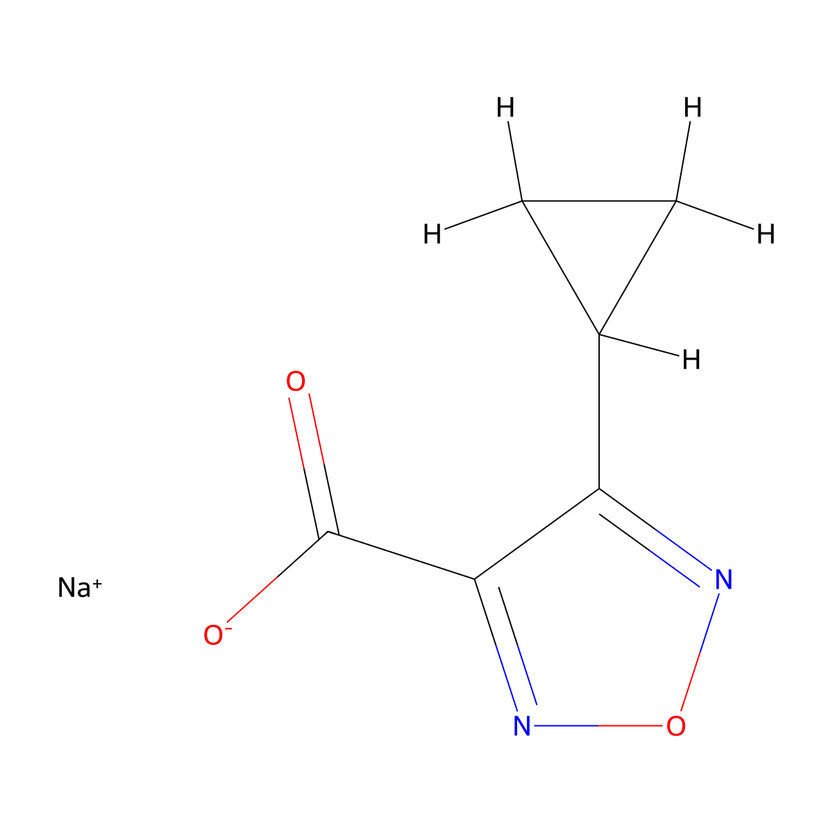Sodium 4-cyclopropyl-1,2,5-oxadiazole-3-carboxylate molecular structure, CAS 2940952-43-0