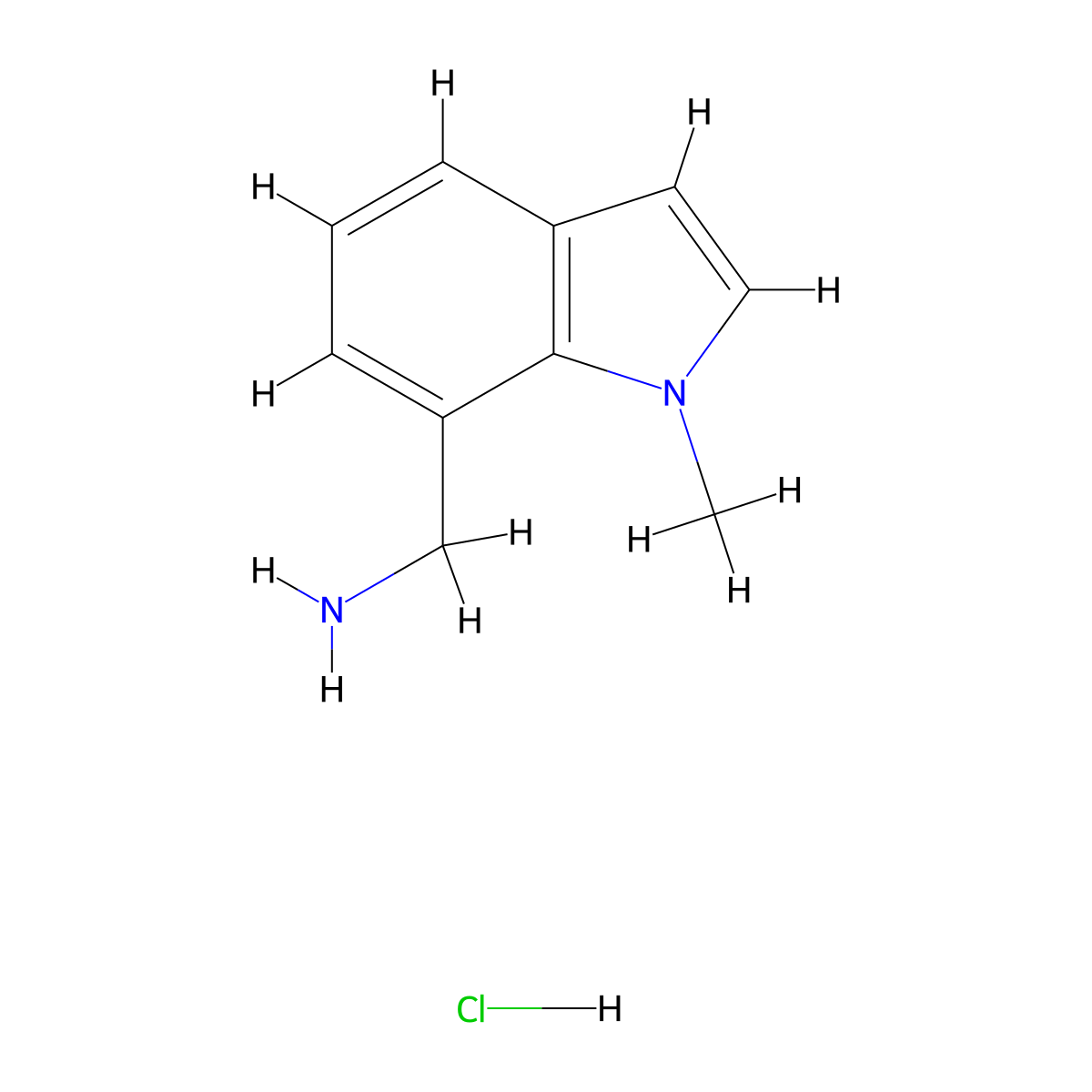 (1-Methylindol-7-yl)methanamine;hydrochloride molecular structure, CAS 2940952-44-1