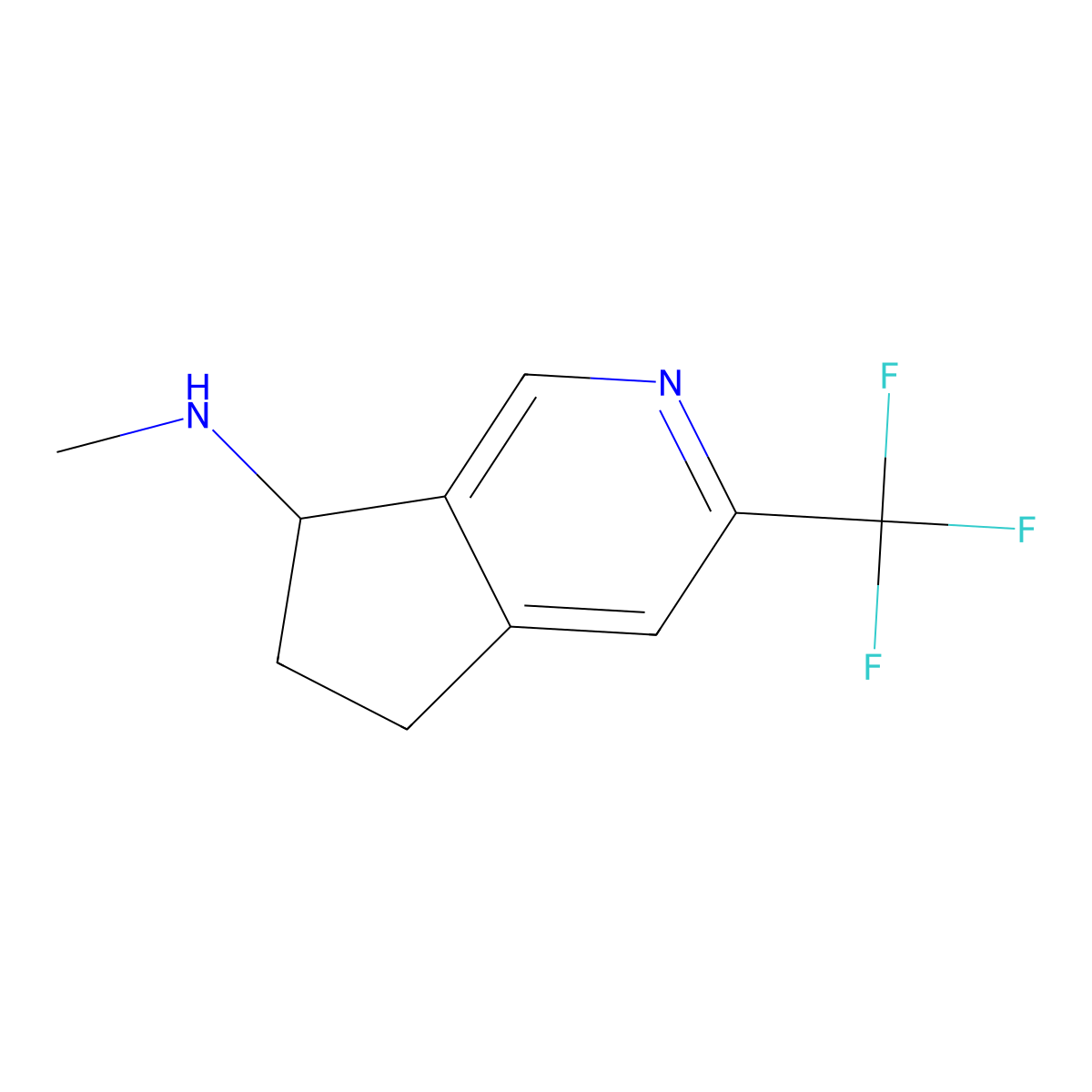 N-Methyl-3-(trifluoromethyl)-6,7-dihydro-5H-cyclopenta[C]pyridin-7-amine molecular structure, CAS 2940952-47-4