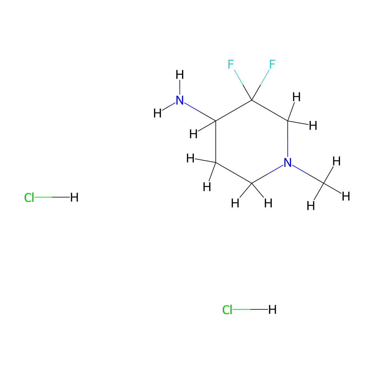 3,3-Difluoro-1-methylpiperidin-4-amine dihydrochloride molecular structure, CAS 2940952-51-0