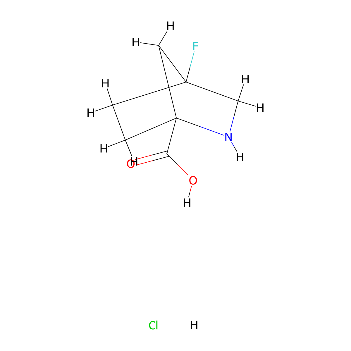 4-Fluoro-2-azabicyclo[2.2.1]heptane-1-carboxylic acid;hydrochloride molecular structure, CAS 2940952-65-6