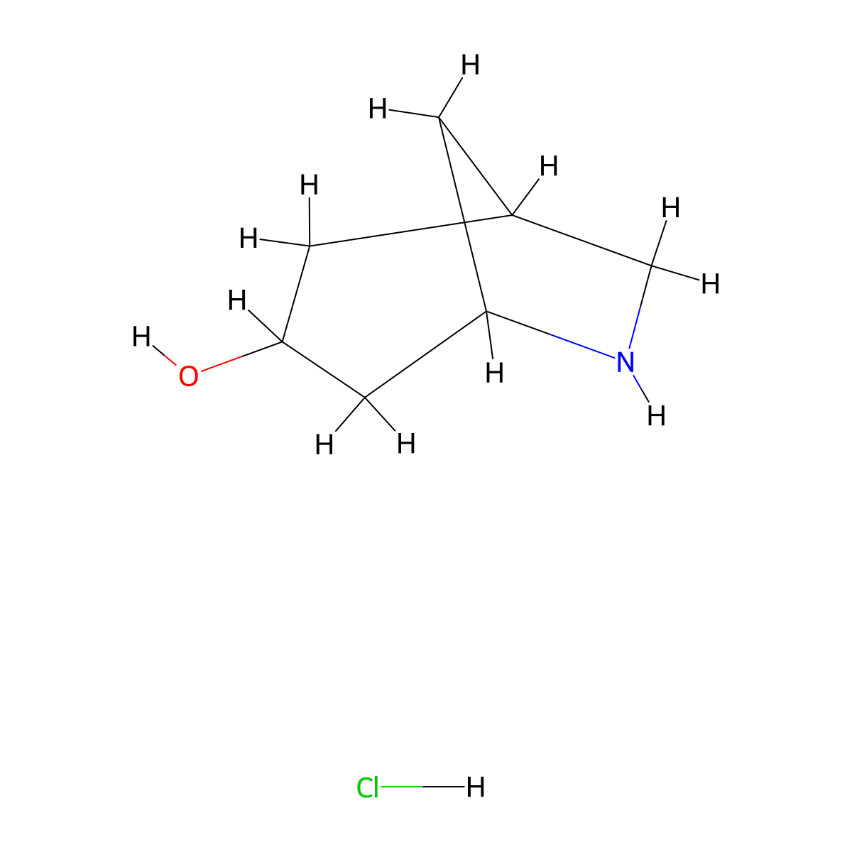 6-Azabicyclo[3.2.1]octan-3-ol hydrochloride molecular structure, CAS 2940952-95-2