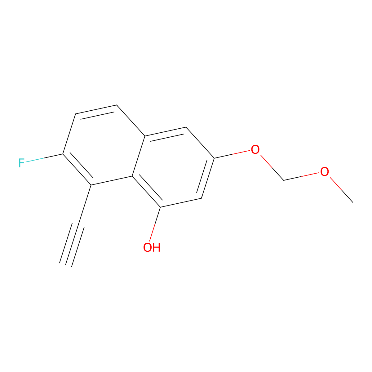 8-Ethynyl-7-fluoro-3-(methoxymethoxy)naphthalen-1-OL molecular structure, CAS 2940953-01-3