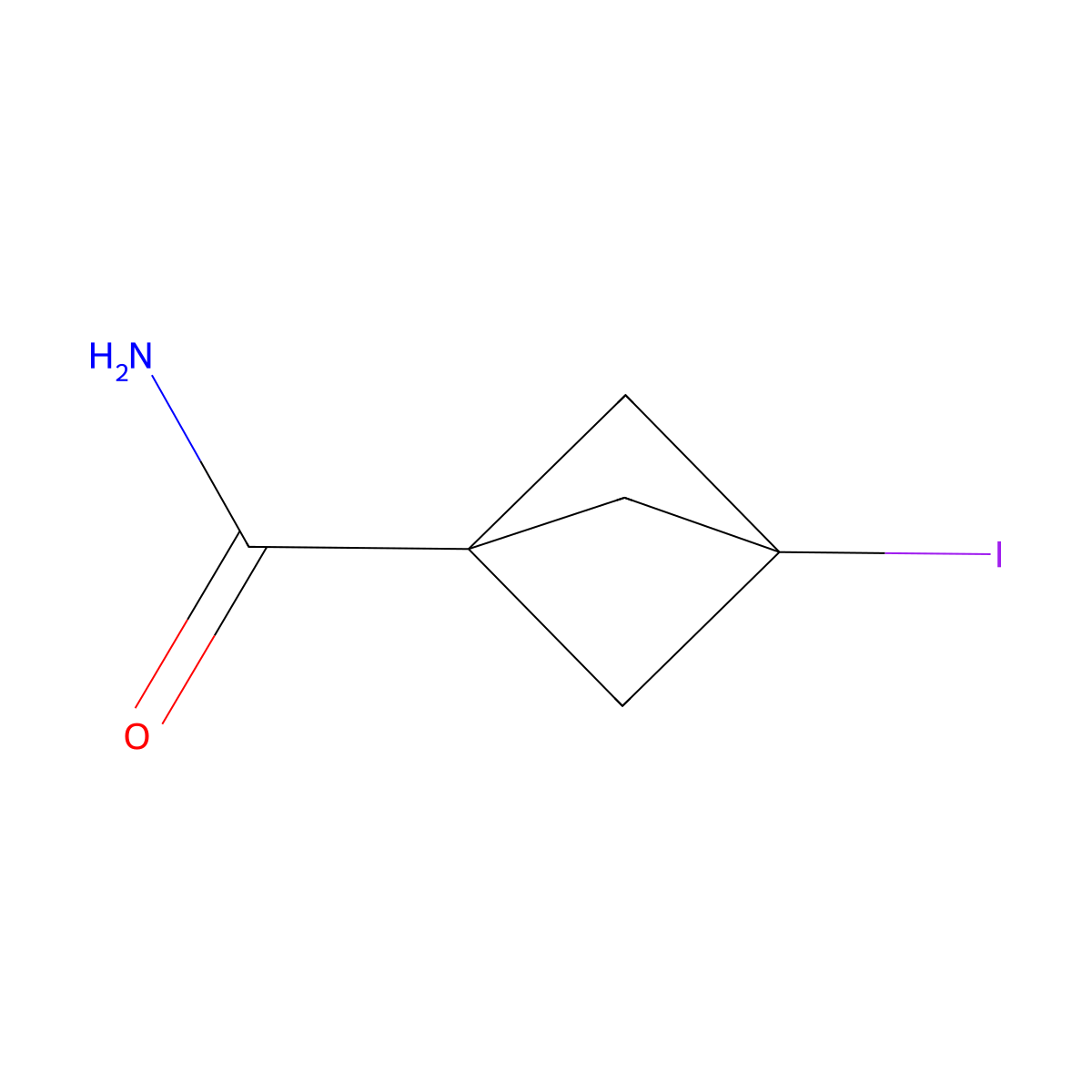 3-Iodobicyclo[1.1.1]pentane-1-carboxamide molecular structure, CAS 2940953-35-3