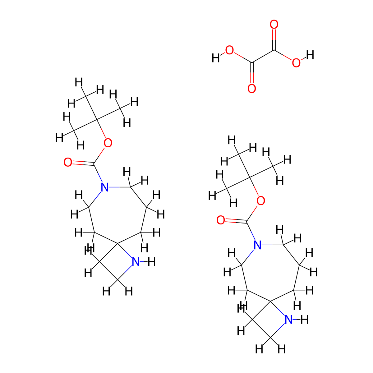 Tert-butyl 1,8-diazaspiro[3.6]decane-8-carboxylate;hemi(oxalic acid) molecular structure, CAS 2940953-52-4