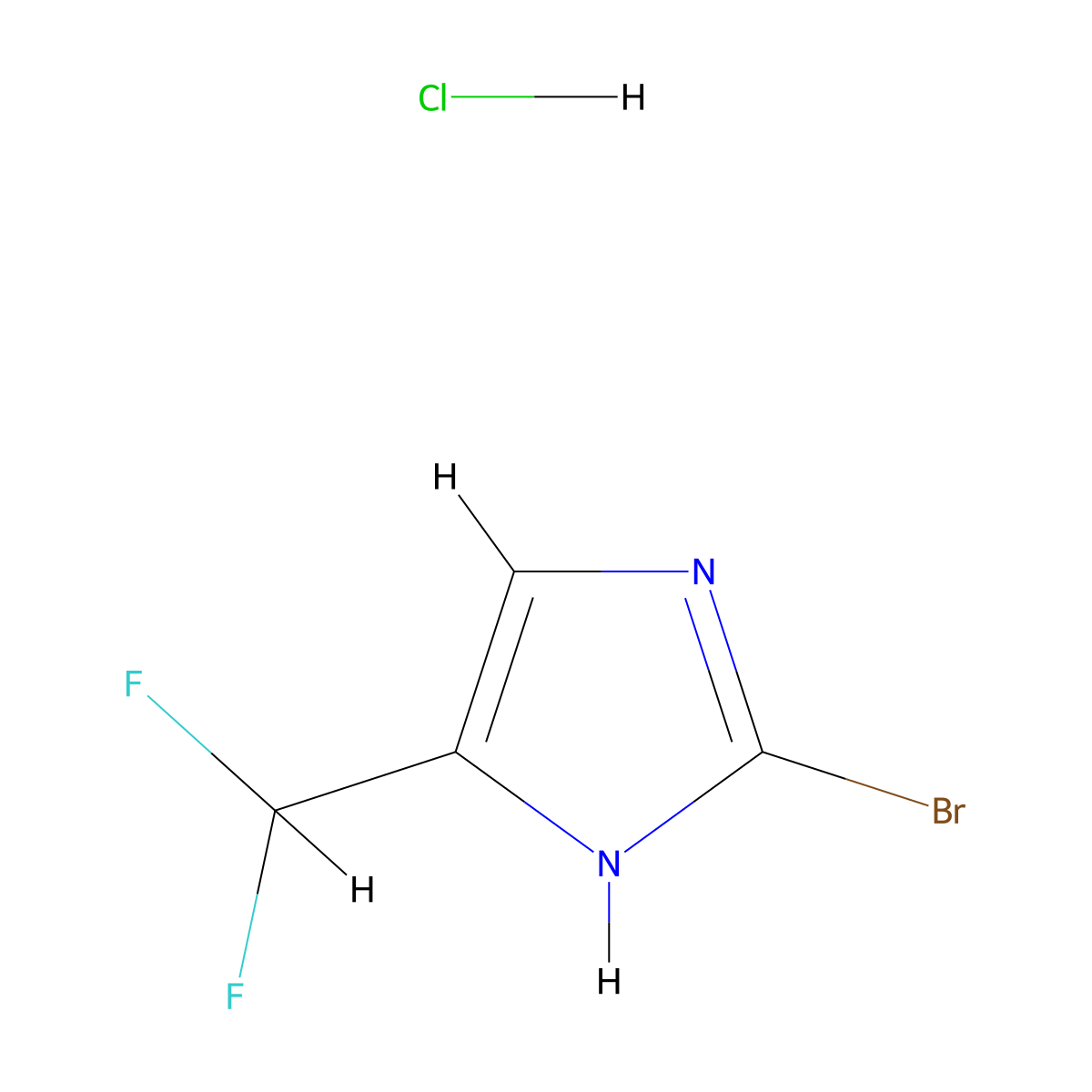 2-Bromo-5-(difluoromethyl)-1H-imidazole hydrochloride molecular structure, CAS 2940953-83-1