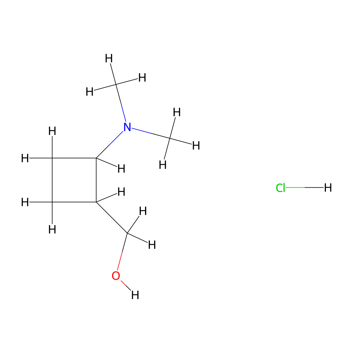 [2-(Dimethylamino)cyclobutyl]methanol;hydrochloride molecular structure, CAS 2940953-92-2