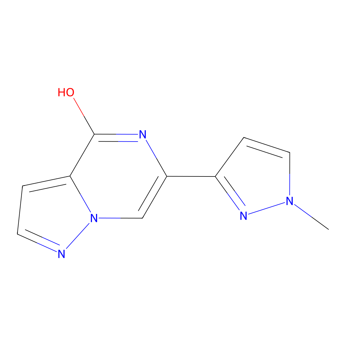 6-(1-Methylpyrazol-3-YL)pyrazolo[1,5-A]pyrazin-4-OL molecular structure, CAS 2940954-01-6