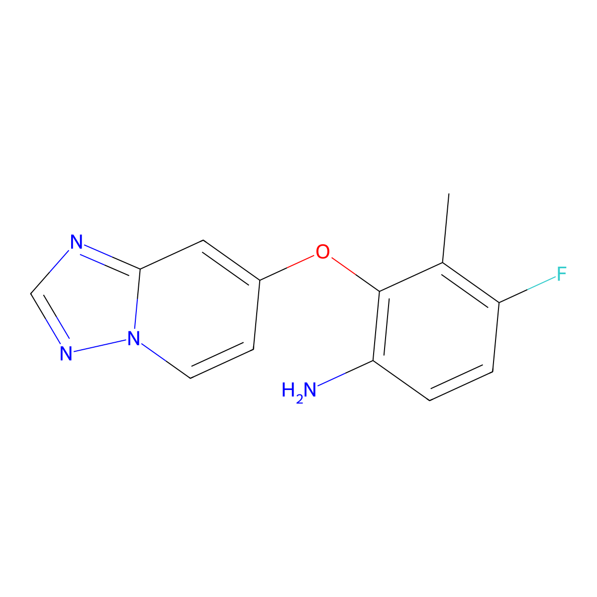 4-Fluoro-3-methyl-2-([1,2,4]triazolo[1,5-a]pyridin-7-yloxy)aniline molecular structure, CAS 2940954-19-6
