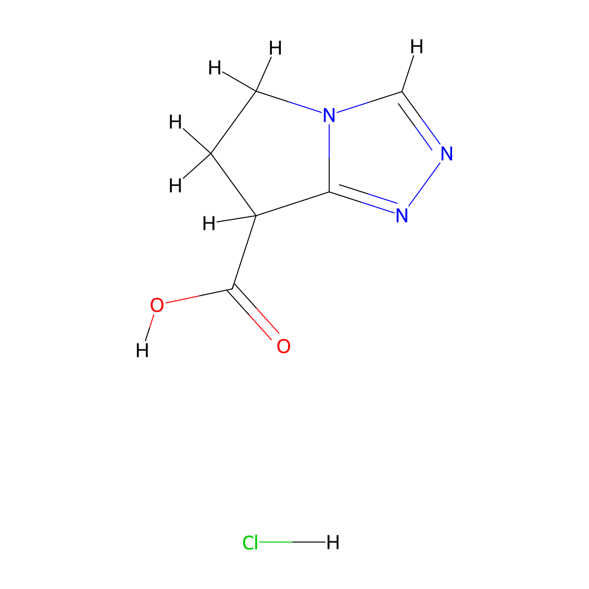 6,7-Dihydro-5H-pyrrolo[2,1-C][1,2,4]triazole-7-carboxylic acid hydrochloride molecular structure, CAS 2940954-43-6