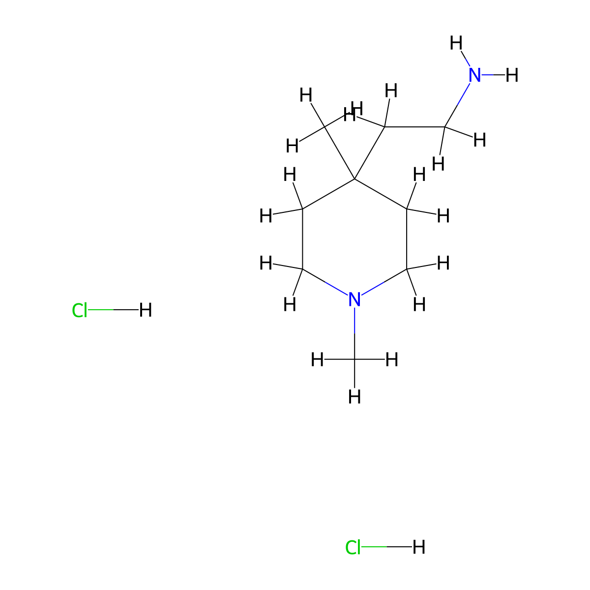 2-(1,4-Dimethyl-4-piperidyl)ethanamine;dihydrochloride molecular structure, CAS 2940955-30-4