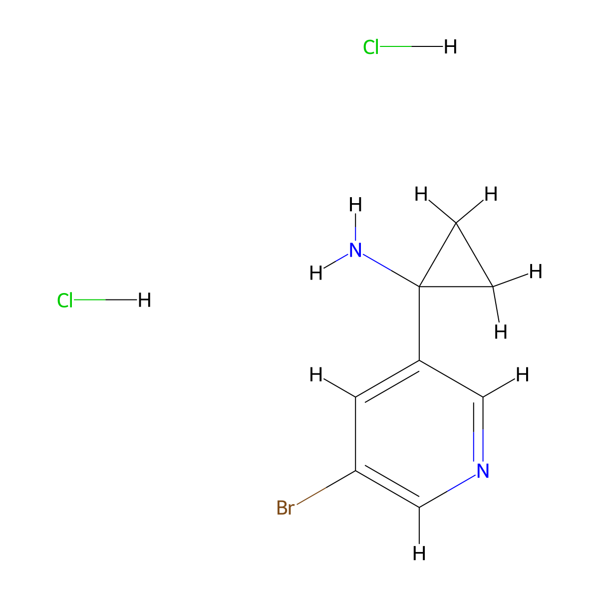1-(5-Bromo-3-pyridyl)cyclopropanamine;dihydrochloride molecular structure, CAS 2940955-60-0