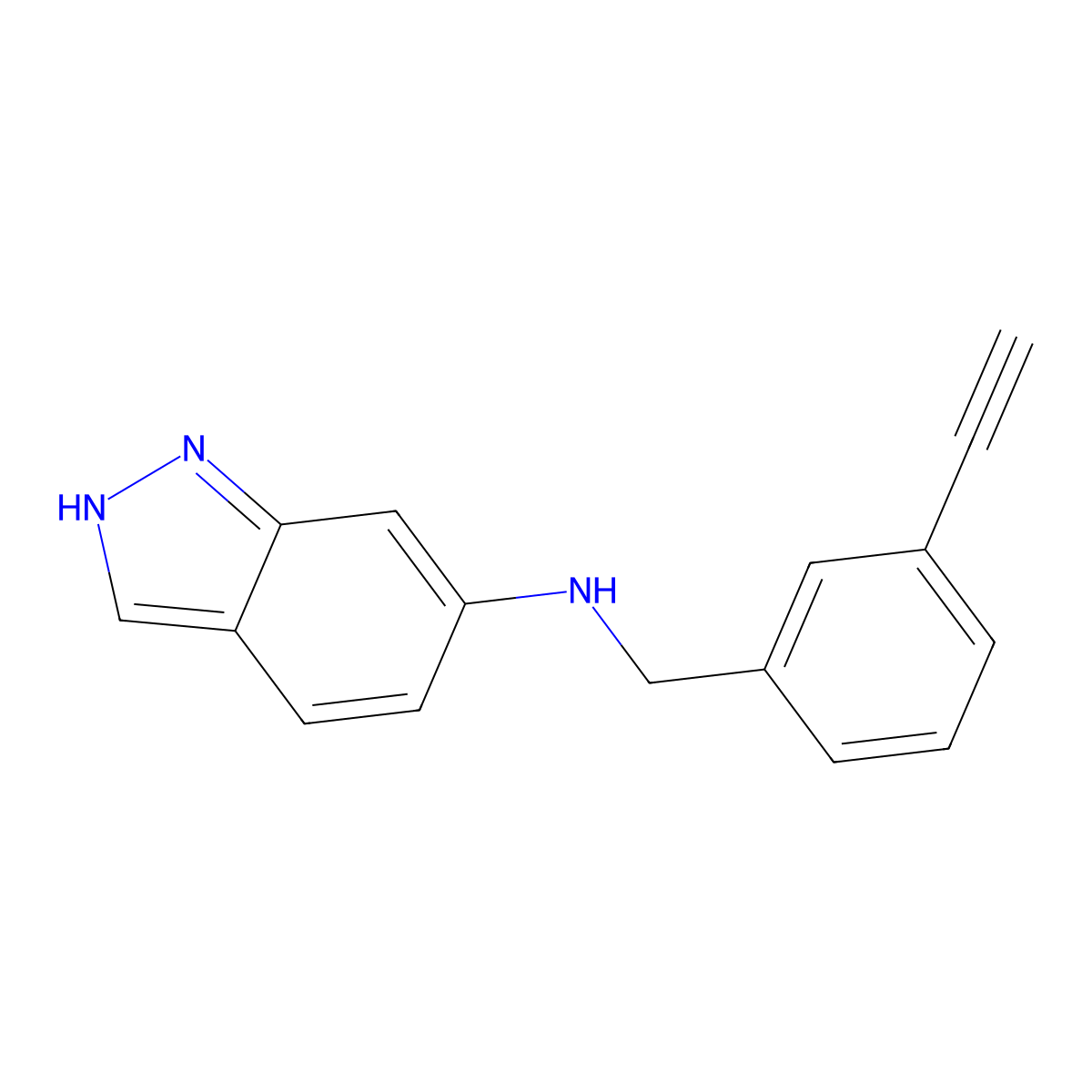 N-[(3-ethynylphenyl)methyl]-2H-indazol-6-amine molecular structure, CAS 2940955-71-3