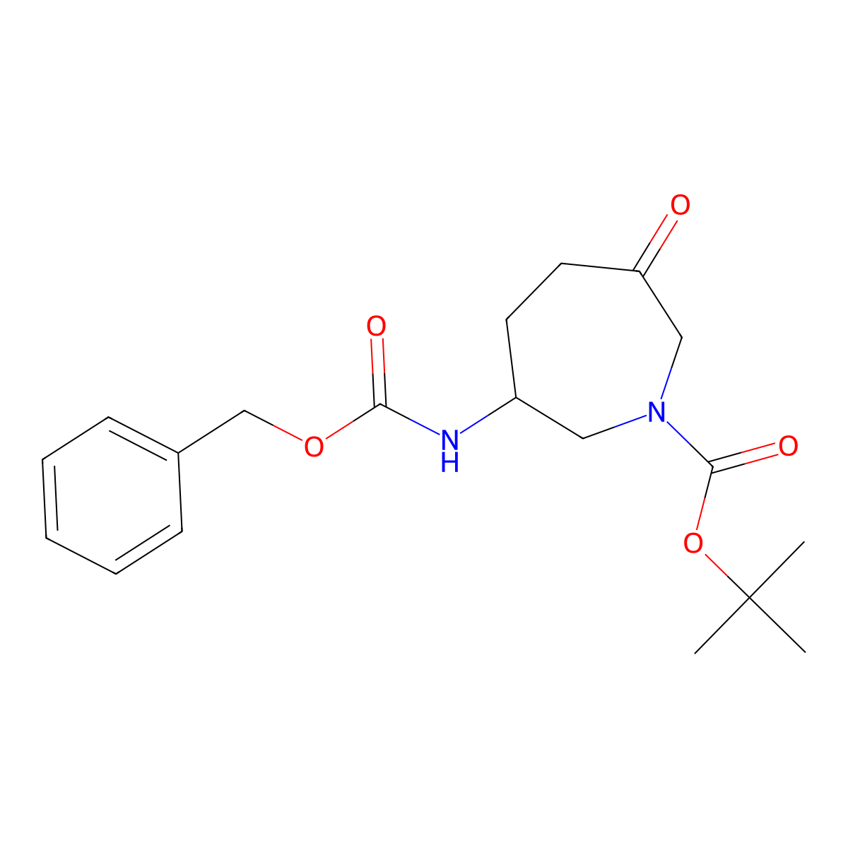 Tert-butyl 3-(benzyloxycarbonylamino)-6-oxo-azepane-1-carboxylate molecular structure, CAS 2940956-69-2