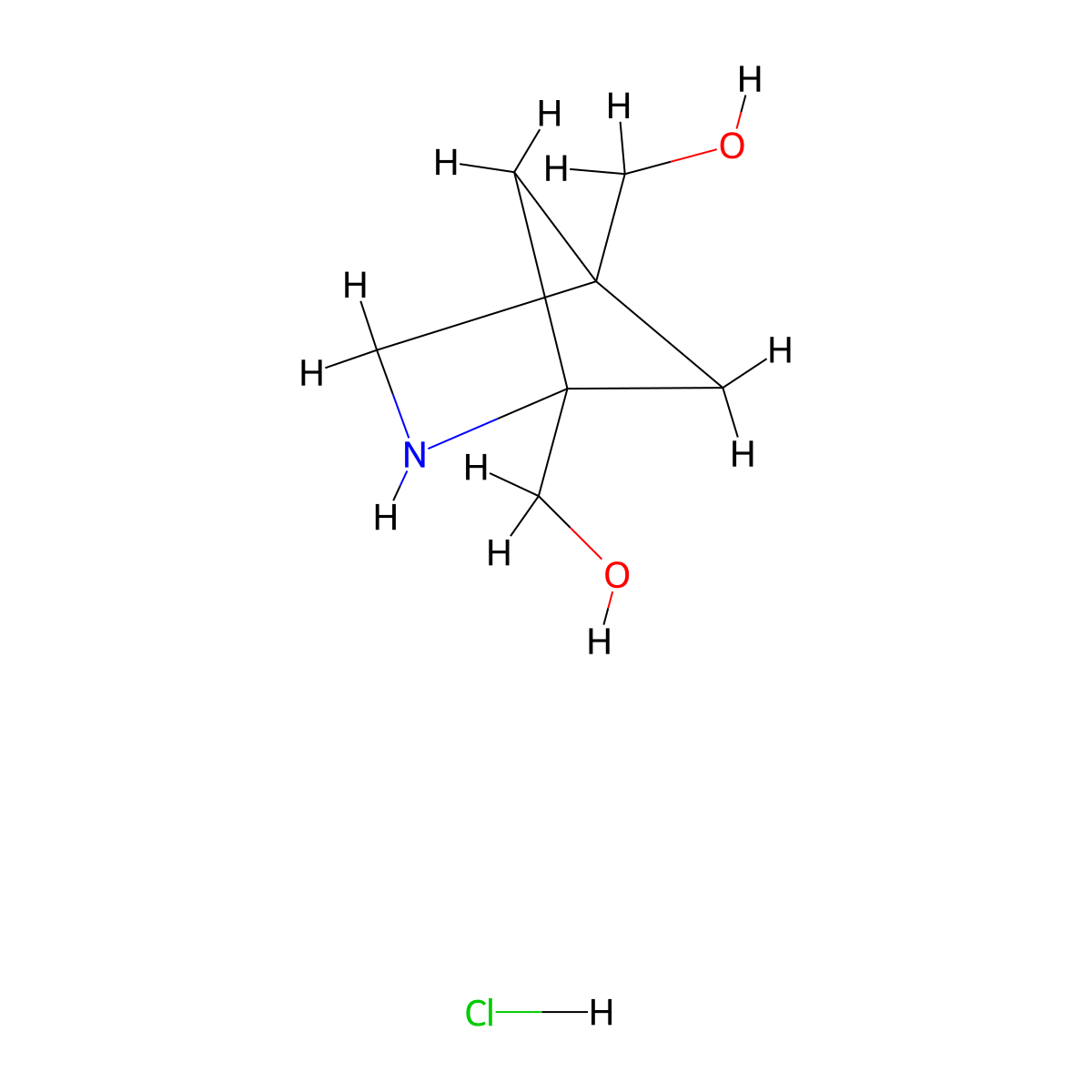 [1-(Hydroxymethyl)-2-azabicyclo[2.1.1]hexan-4-yl]methanol;hydrochloride molecular structure, CAS 2940956-71-6
