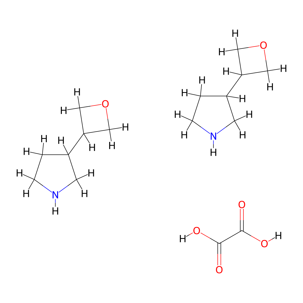 3-(Oxetan-3-YL)pyrrolidine hemioxalate molecular structure, CAS 2940956-82-9
