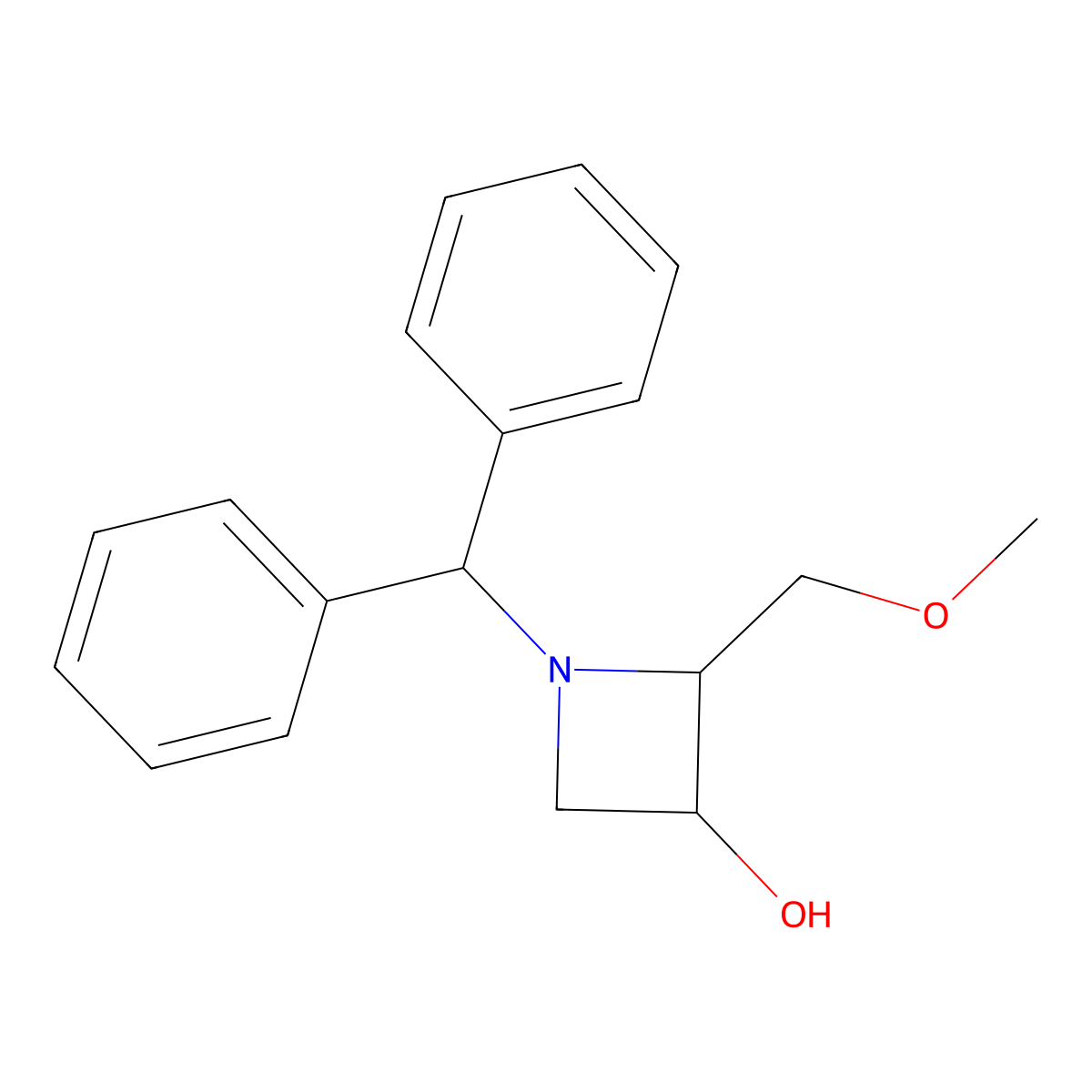 1-Benzhydryl-2-(methoxymethyl)azetidin-3-ol molecular structure, CAS 2940957-09-3