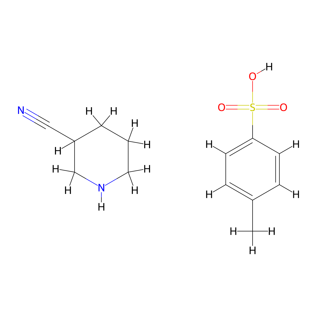 4-Methylbenzene-1-sulfonic acid;piperidine-3-carbonitrile molecular structure, CAS 2940957-25-3