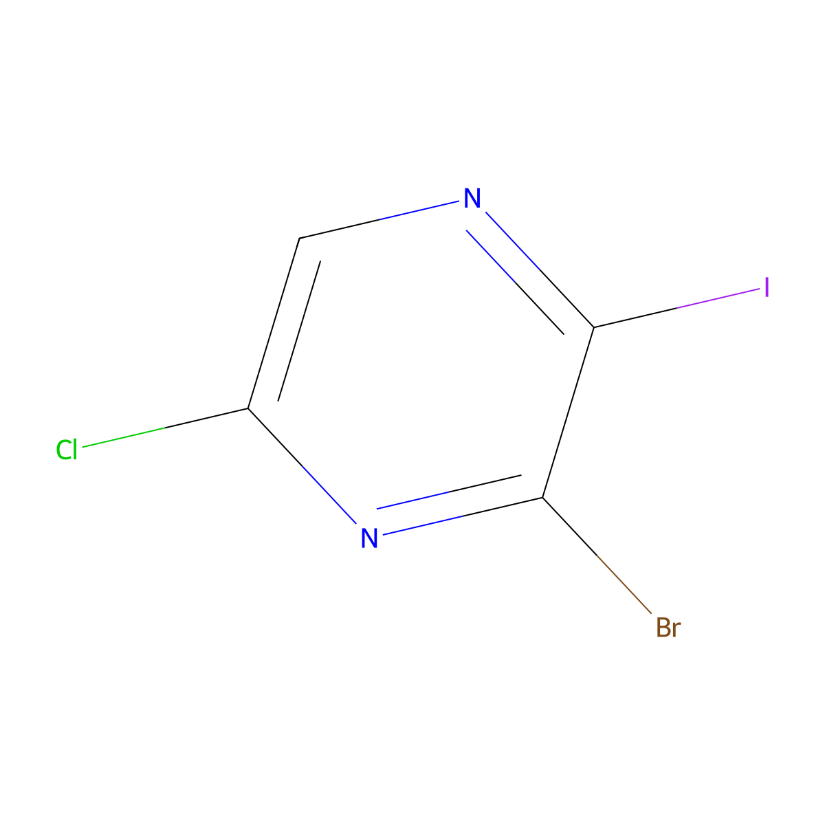 3-Bromo-5-chloro-2-iodo-pyrazine molecular structure, CAS 2940957-60-6