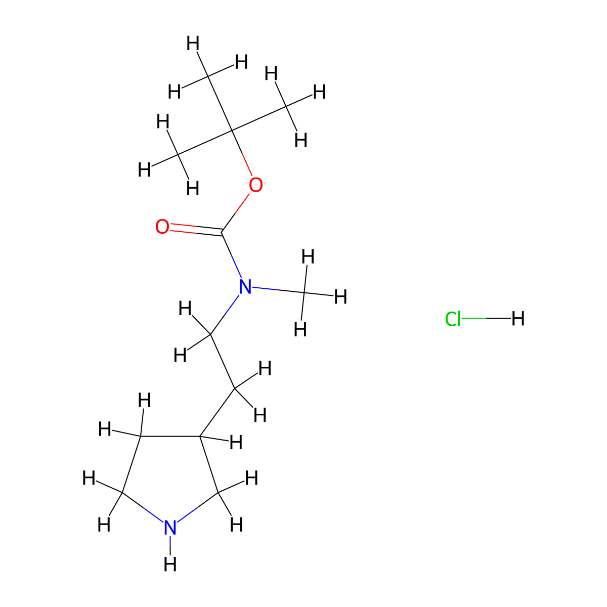 tert-butyl N-methyl-N-(2-pyrrolidin-3-ylethyl)carbamate;hydrochloride molecular structure, CAS 2940957-63-9
