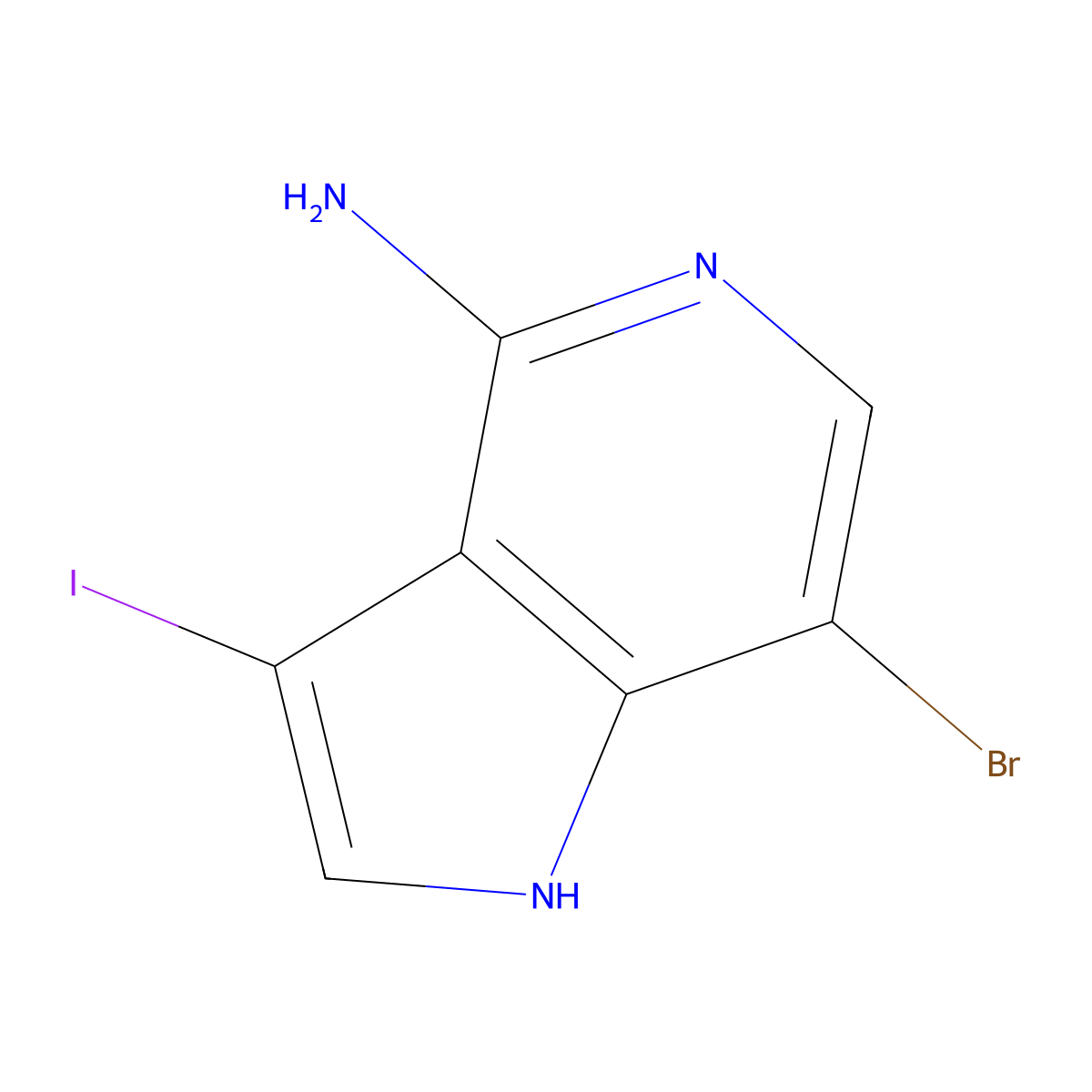 7-Bromo-3-iodo-1H-pyrrolo[3,2-c]pyridin-4-amine molecular structure, CAS 2940958-39-2