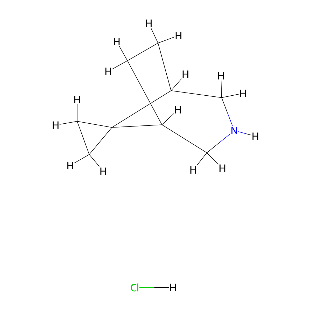 Spiro[3-azabicyclo[3.2.1]octane-8,1'-cyclopropane];hydrochloride molecular structure, CAS 2940958-83-6