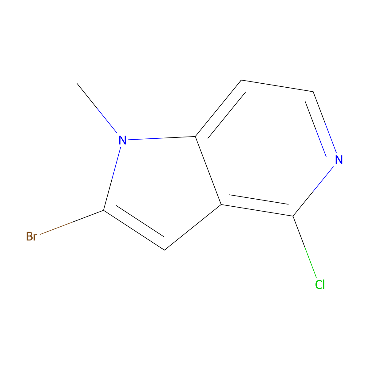 2-Bromo-4-chloro-1-methyl-pyrrolo[3,2-C]pyridine molecular structure, CAS 2940959-01-1