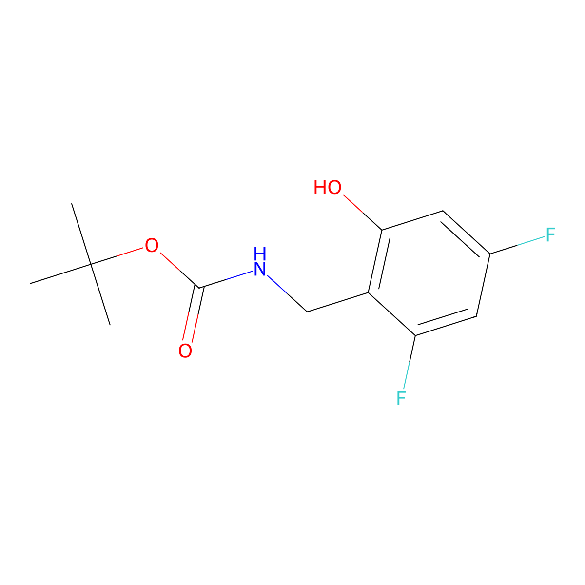 tert-butyl N-[(2,4-difluoro-6-hydroxy-phenyl)methyl]carbamate molecular structure, CAS 2940959-32-8