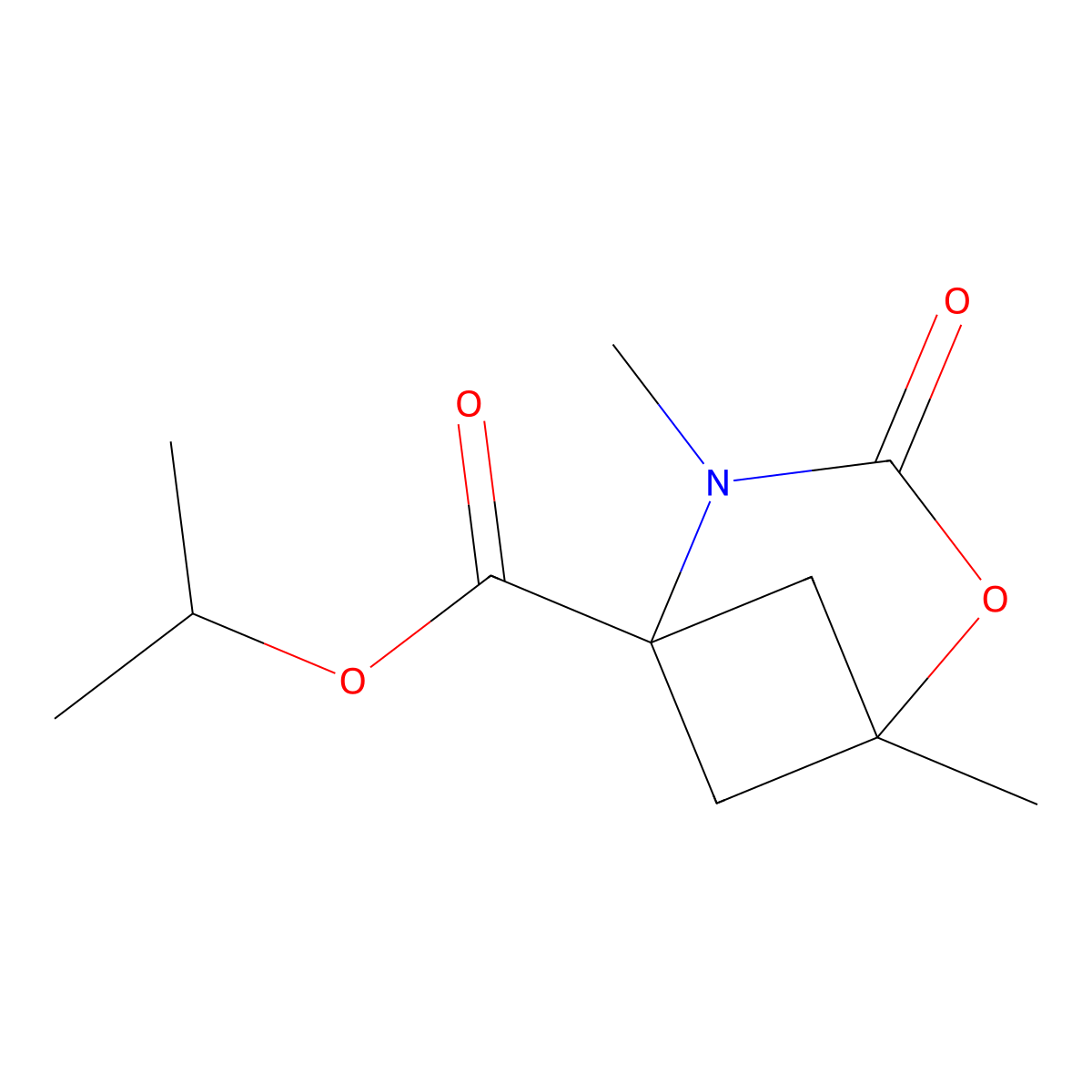 Isopropyl 1,4-dimethyl-3-oxo-2-oxa-4-azabicyclo[3.1.1]heptane-5-carboxylate molecular structure, CAS 2940959-59-9
