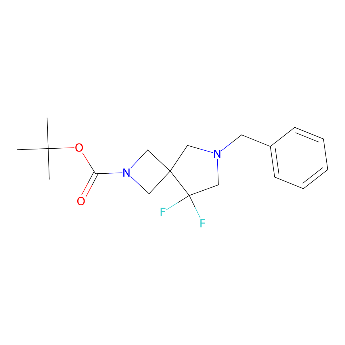 Tert-butyl 7-benzyl-5,5-difluoro-2,7-diazaspiro[3.4]octane-2-carboxylate molecular structure, CAS 2940959-63-5