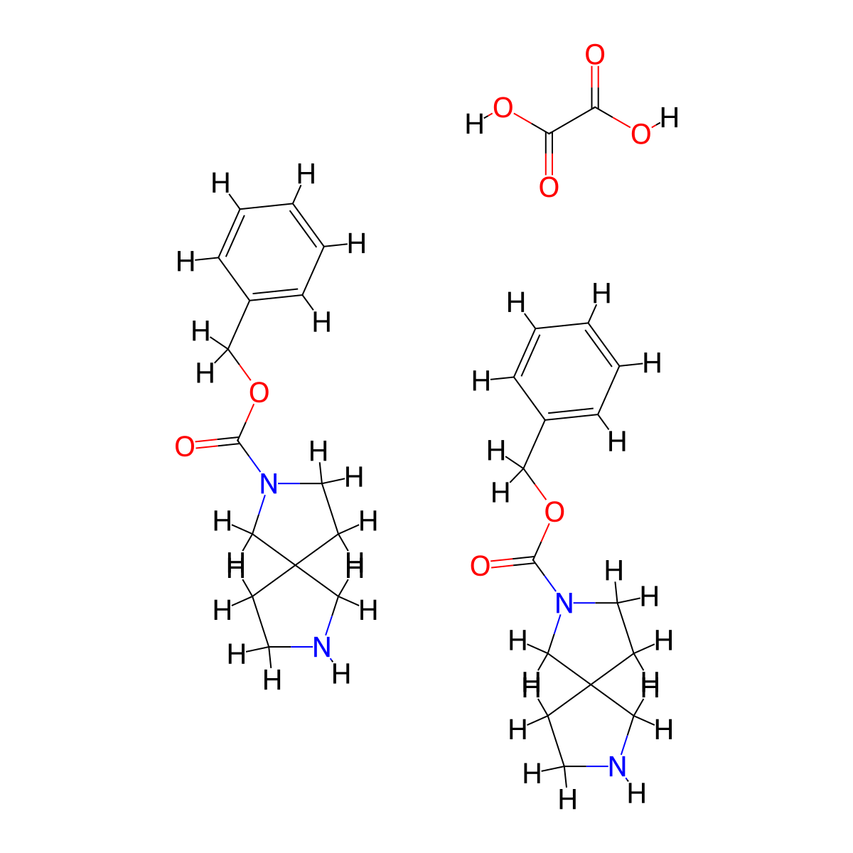 Benzyl 2,7-diazaspiro[4.4]nonane-2-carboxylate;hemi(oxalic acid) molecular structure, CAS 2940960-33-6