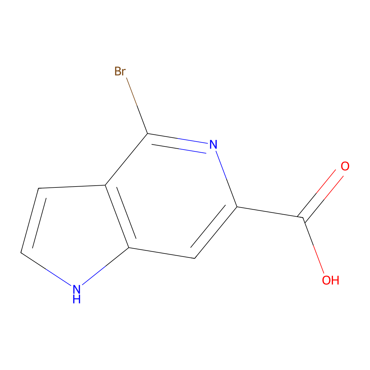 4-Bromo-1H-pyrrolo[3,2-C]pyridine-6-carboxylic acid molecular structure, CAS 2940961-07-7