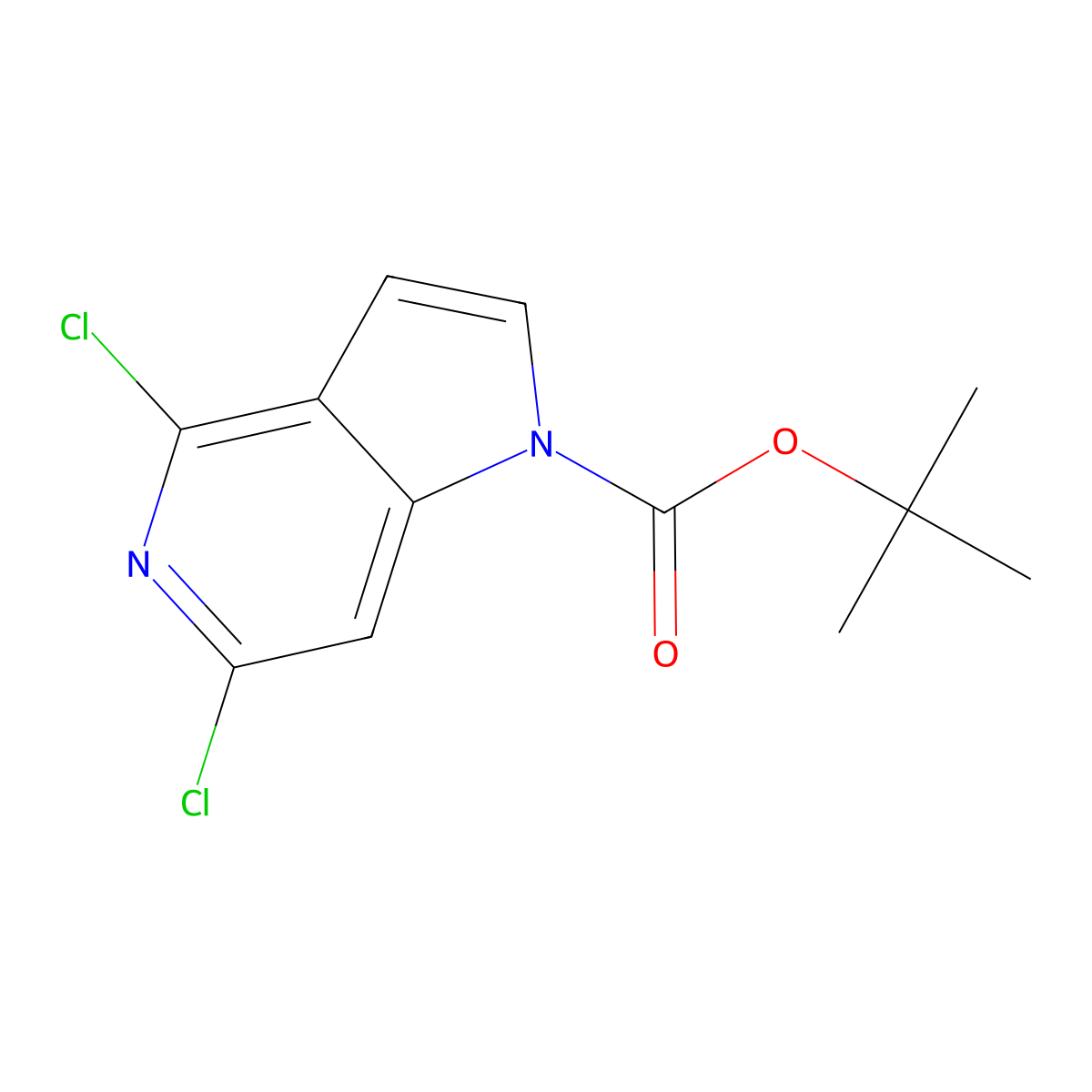 Tert-butyl 4,6-dichloropyrrolo[3,2-C]pyridine-1-carboxylate molecular structure, CAS 2940961-11-3