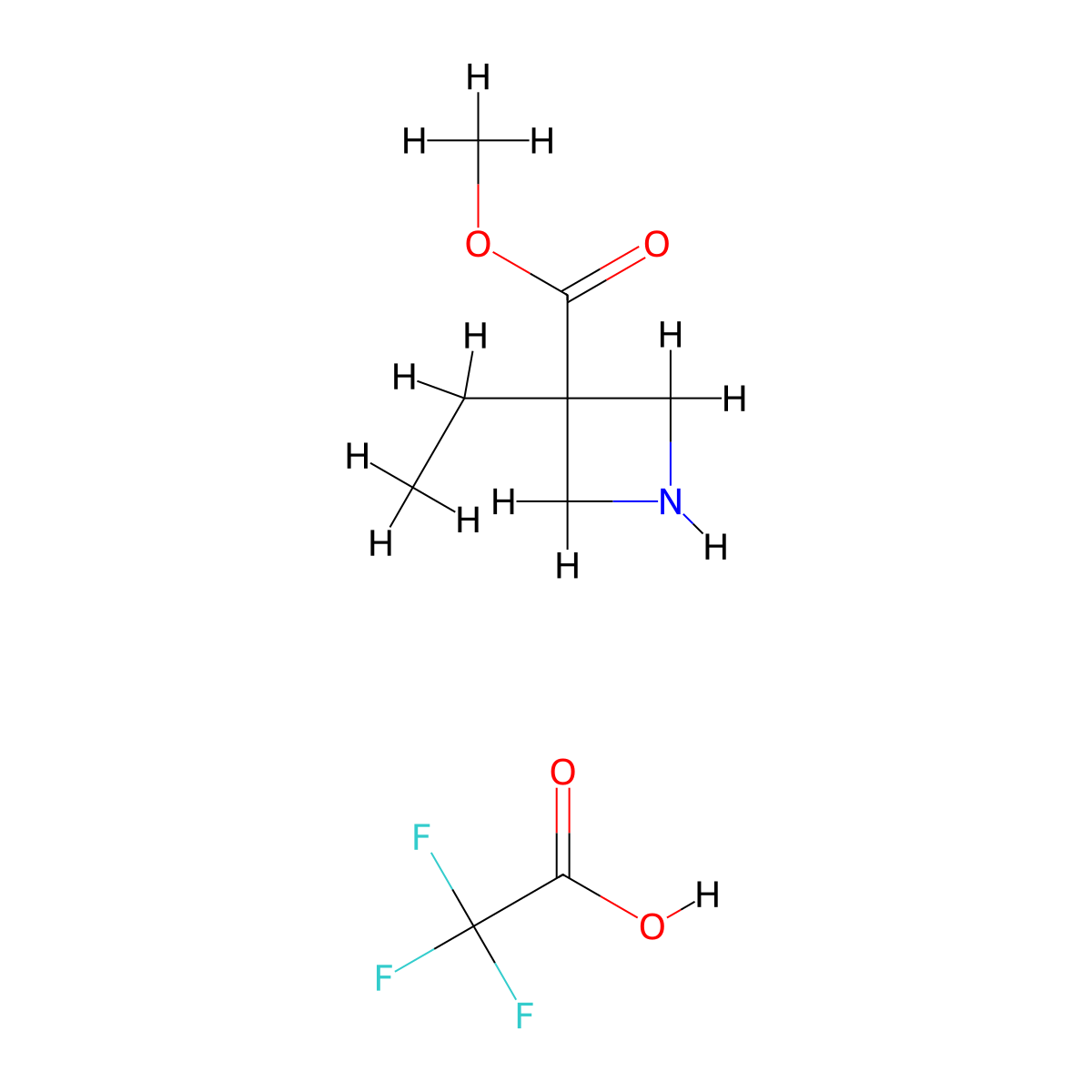 Methyl 3-ethylazetidine-3-carboxylate;2,2,2-trifluoroacetic acid molecular structure, CAS 2940961-69-1