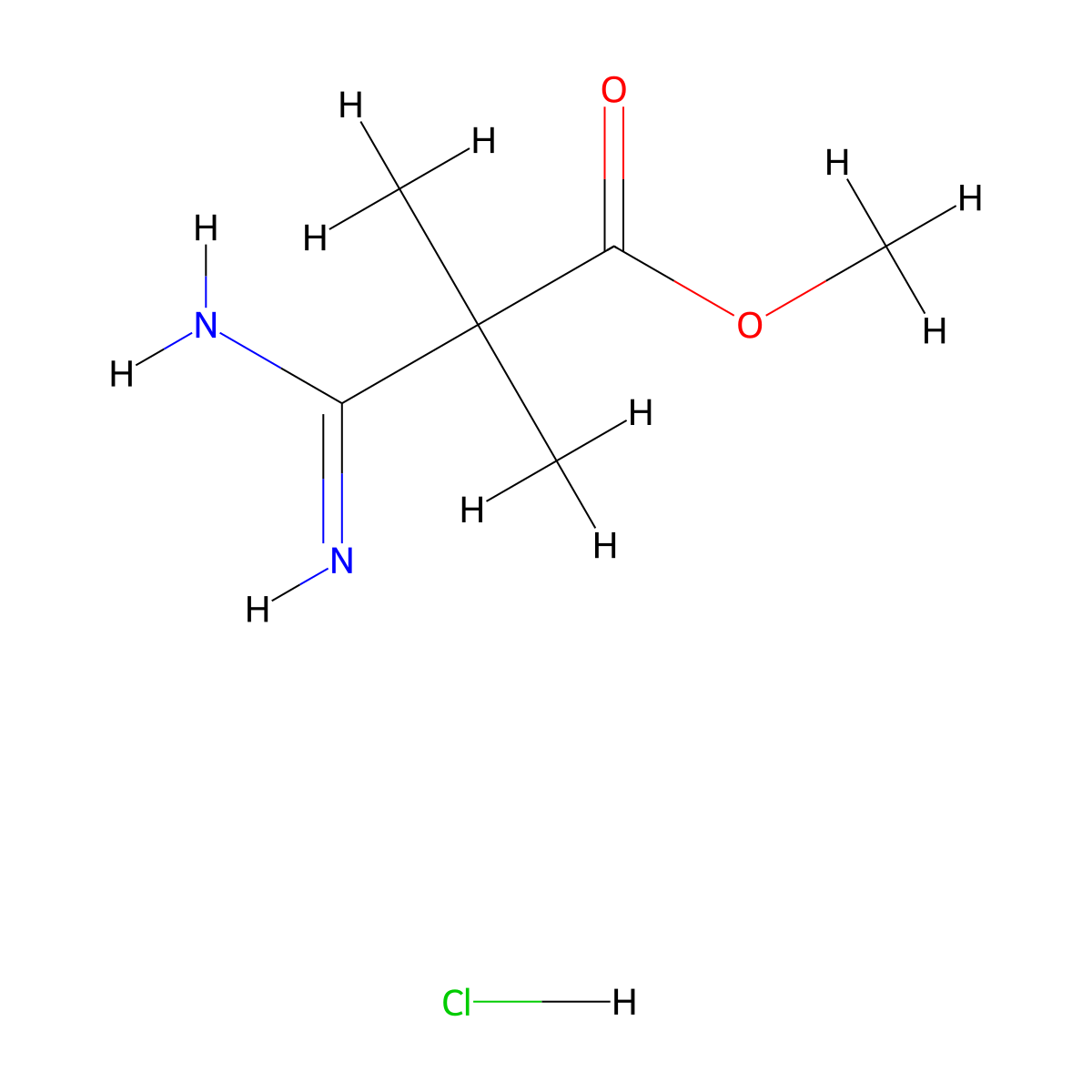 Methyl 2-carbamimidoyl-2,2-dimethylacetate hydrochloride molecular structure, CAS 2940961-72-6